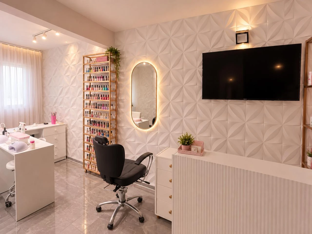 Ambiente da esmalteria e salão de beleza Eliene Ferrari em Jardim Camburi, Vitória/ES